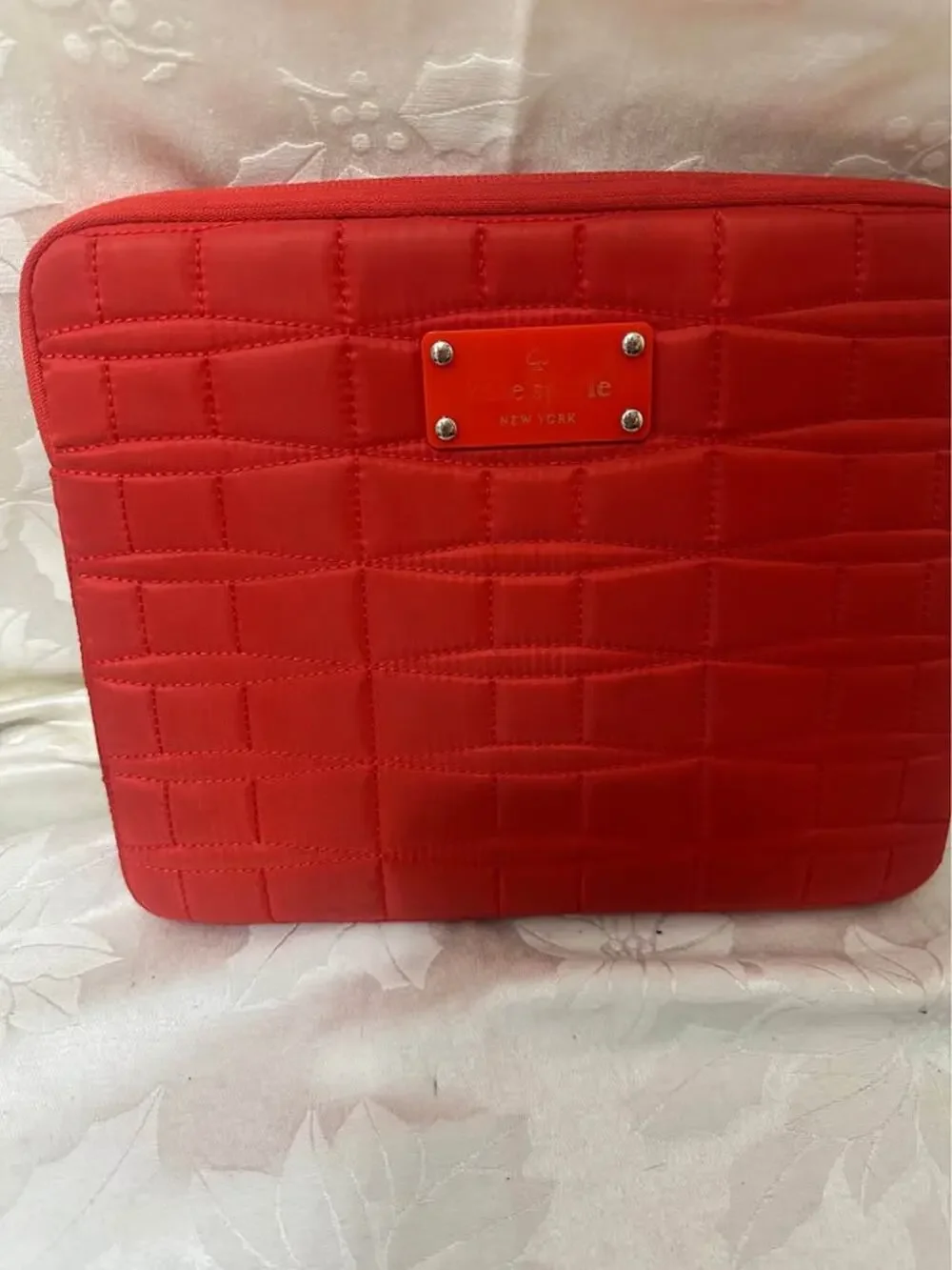 Preloved Kate Spade Red Quilted tablet Sleeve. B-297